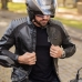 Jaqueta de Couro Motociclista Masculino Texx Storm Estilo Proteção
